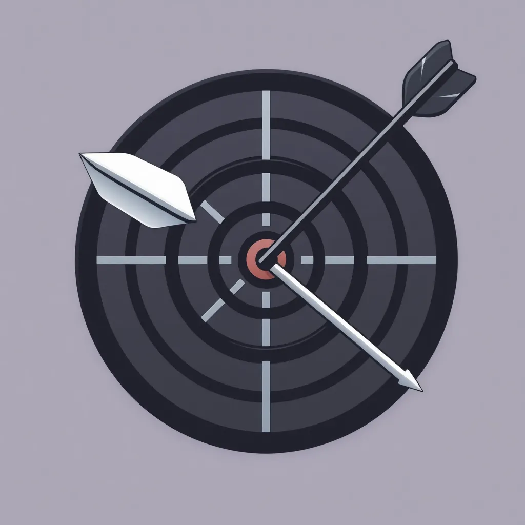 Icon representing mission: a target with an arrow hitting the bullseye